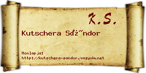 Kutschera Sándor névjegykártya