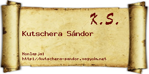 Kutschera Sándor névjegykártya